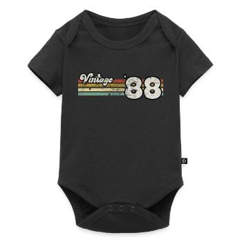 Rétro anniversaire né en 1988 slogan phrase citation - Body à manches courtes Premium Bébé - noir - Devant