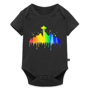 Seattle Washington Souvenir Gift - Baby Premium short-sleeve bodysuit - black - Front