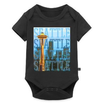 Seattle Washington Souvenir Gift - Baby Premium short-sleeve bodysuit - black - Front