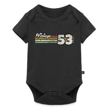 Rétro anniversaire né en 1953 Slogan Phrase citation - Body à manches courtes Premium Bébé - noir - Devant