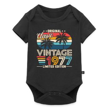 Vintage 1977 - Retro Birthday Gift Idea - Baby Premium short-sleeve bodysuit - black - Front