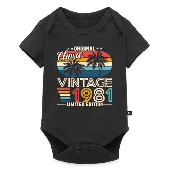 Vintage Legend 1981 - Baby Premium Kurzarmbody - Schwarz - Vorne