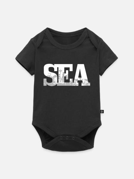 Seattle Washington Souvenir Geschenk - Baby Premium Kurzarmbody - Schwarz