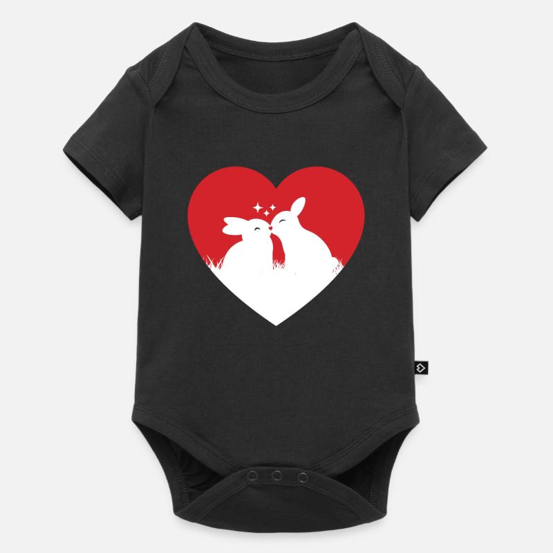 Bunny Love Heart Easter Bunny Easter - Baby Premium short-sleeve bodysuit - black