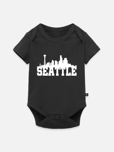 Seattle Washington Souvenir Geschenk - Baby Premium Kurzarmbody - Schwarz