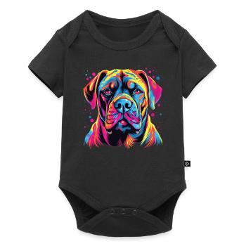 Watercolor Colorful Boerboel - Baby Premium short-sleeve bodysuit - black - Front
