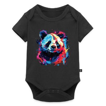 Watercolor Colorful Panda Colorful Animals - Baby Premium short-sleeve bodysuit - black - Front