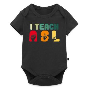 American Sign Language Sped Teacher Vintage Finger - Baby Premium Kurzarmbody - Schwarz - Vorne