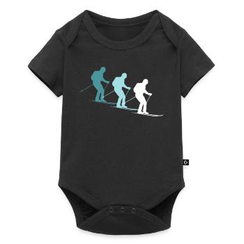 Cadeau pour les fans de ski colorés - Body à manches courtes Premium Bébé - noir - Devant