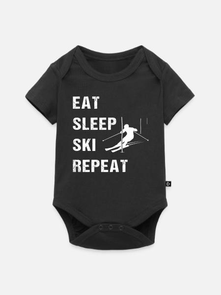 Ski-Slalom-Lebenszyklus - Baby Premium Kurzarmbody - Schwarz