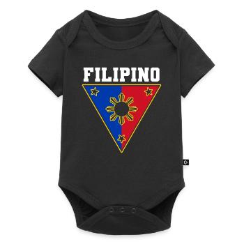 Philippinen Filipino Flagge Stolz I Geschenk - Baby Premium Kurzarmbody - Schwarz - Vorne