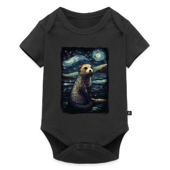 Loutre Nuit étoilée Sternennacht - Body à manches courtes Premium Bébé - noir - Devant