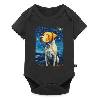 Pitbull Chien Nuit Étoilée - Body à manches courtes Premium Bébé - noir - Devant