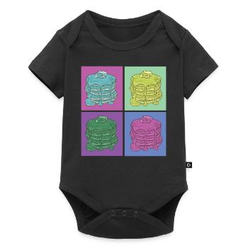 Pancake Lover Kids Retro Vintage - Baby Premium Kurzarmbody - Schwarz - Vorne