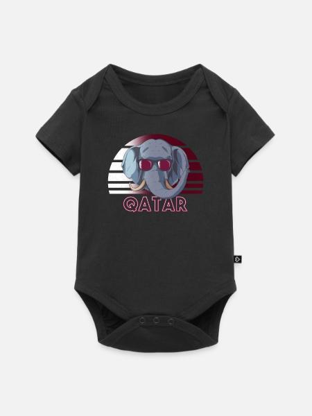 Katar - Baby Premium Kurzarmbody - Schwarz