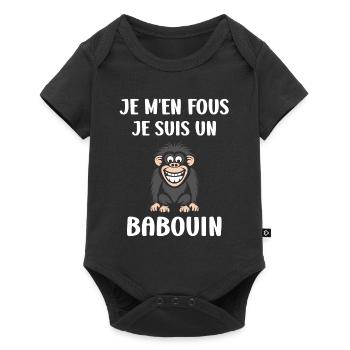 Humour petit singe babouin - Body à manches courtes Premium Bébé - noir - Devant