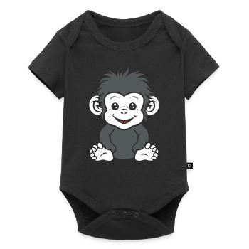 Humour petit singe babouin - Body à manches courtes Premium Bébé - noir - Devant