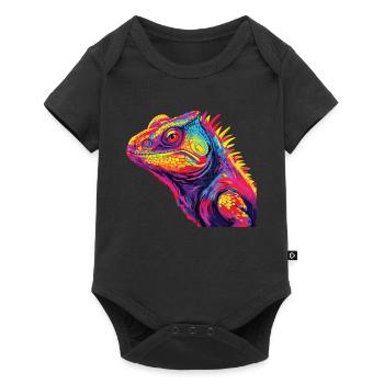 Watercolor Colorful Chameleon Colorful Animals - Baby Premium short-sleeve bodysuit - black - Front