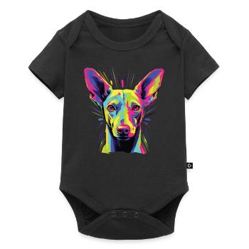 Aquarelle coloré Pharaon Dog - Body à manches courtes Premium Bébé - noir - Devant