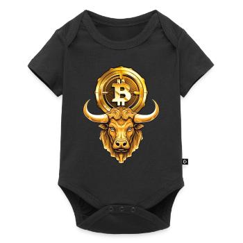 Crypto Bull Funny Cryptocurrency Trading - Baby Premium Kurzarmbody - Schwarz - Vorne