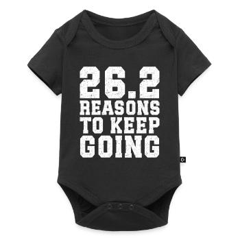 26. 2 coureurs de marathon citation drôle de marathon - Body à manches courtes Premium Bébé - noir - Devant