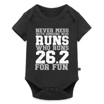 26. 2 coureurs de marathon citation drôle de marathon - Body à manches courtes Premium Bébé - noir - Devant