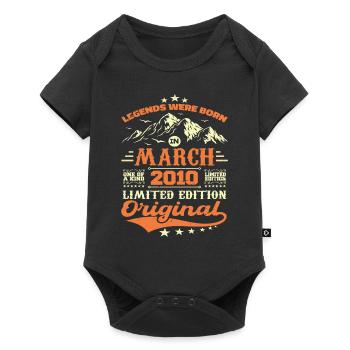 Birthday gift born in March 2010 Vintage - Baby Premium short-sleeve bodysuit - black - Front