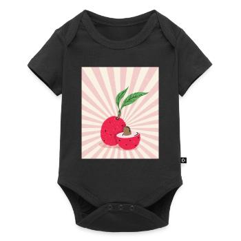Lychee Retro Lychee Exotic Fruit - Baby Premium short-sleeve bodysuit - black - Front