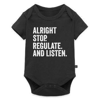 Arrêtez de réguler et d’écouter Enseignant - Body à manches courtes Premium Bébé - noir - Devant
