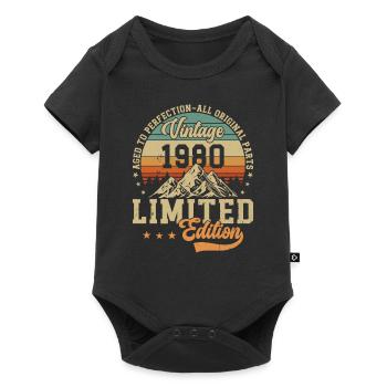 Vintage 1980 Legends - Baby Premium Kurzarmbody - Schwarz - Vorne