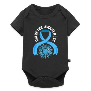 T1D Diabetes Typ 1 Diabetiker Geschenk - Baby Premium Kurzarmbody - Schwarz - Vorne