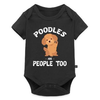 Les caniches sont aussi des chiots humains maltais - Body à manches courtes Premium Bébé - noir - Devant