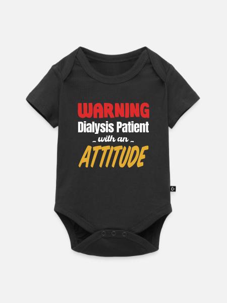 Warnung Dialysepatient Mit Einer Einstellung - Baby Premium Kurzarmbody - Schwarz