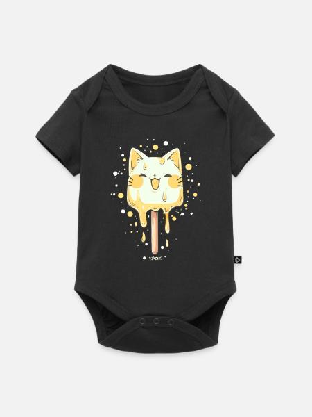 Eis Katze am Stil - Baby Premium Kurzarmbody - Schwarz