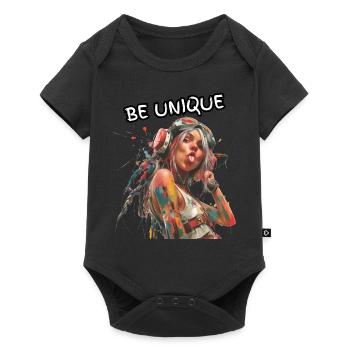 BE UNIQUE. Self-loyalty, self-confident, individual, - Baby Premium short-sleeve bodysuit - black - Front