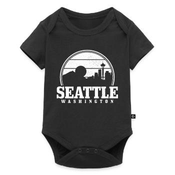 Seattle Washington Souvenir Gift - Baby Premium short-sleeve bodysuit - black - Front