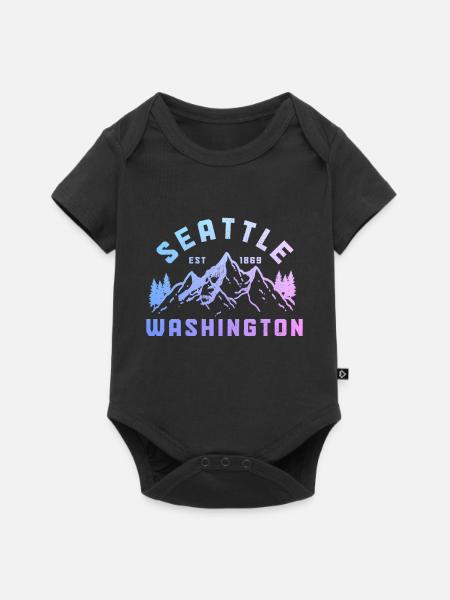Seattle Washington Souvenir Geschenk - Baby Premium Kurzarmbody - Schwarz