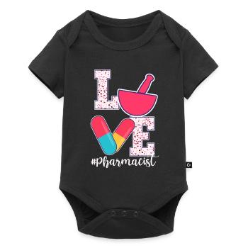Conception de la Saint-Valentin pour apothicaire - Body à manches courtes Premium Bébé - noir - Devant
