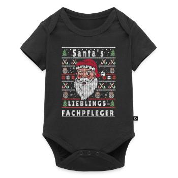 Ugly Christmas SANTA'S FAVORITE NURSE - Baby Premium short-sleeve bodysuit - black - Front