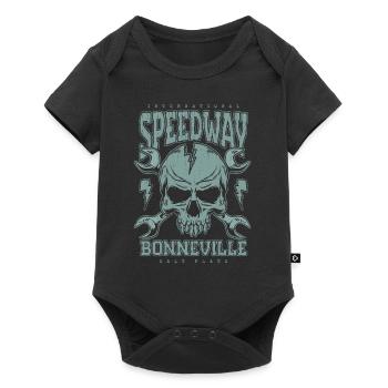 Bonneville Salt Flats Voiture de course rétro vintage - Body à manches courtes Premium Bébé - noir - Devant