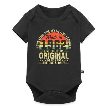 Vintage 1962 - Retro Birthday Gift - Baby Premium Kurzarmbody - Schwarz - Vorne