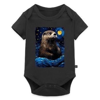 Loutre Nuit étoilée - Body à manches courtes Premium Bébé - noir - Devant