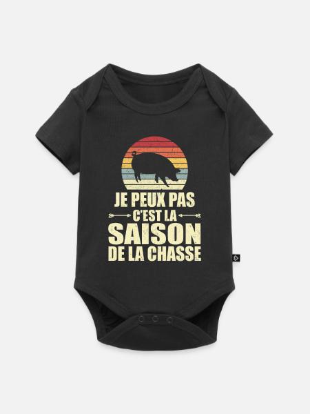 Je Peux Pas C'est La Saison De La Chasse - Body à manches courtes Premium Bébé - noir
