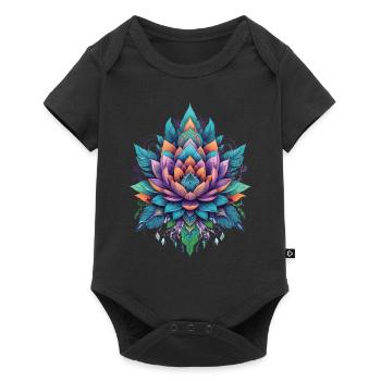 Mandala Lotus Spiritual Aesthetic Design - Baby Premium short-sleeve bodysuit - black - Front