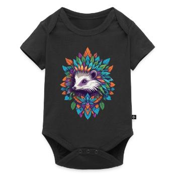 Spiritual Power Animal Badger Mandala - Baby Premium short-sleeve bodysuit - black - Front