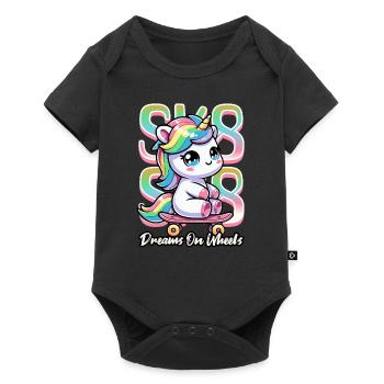 Licorne Skateboard - Body à manches courtes Premium Bébé - noir - Devant