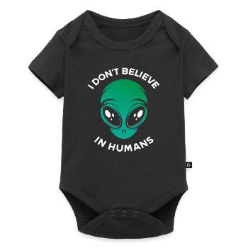 Ne croyez pas aux humains extraterrestres - Body à manches courtes Premium Bébé - noir - Devant