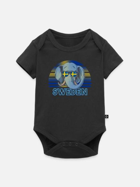 Schweden - Baby Premium Kurzarmbody - Schwarz