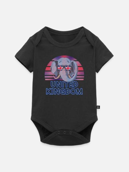 Großbritannien - Baby Premium Kurzarmbody - Schwarz