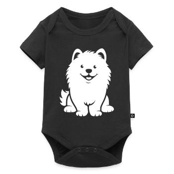 Chien Samoyède - Body à manches courtes Premium Bébé - noir - Devant